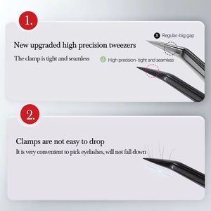 MORJE Surgical Precision Eyelash Tweezers Stainless Steel Sharp Tip No <b>Gap</b> Protective Cover Lightweight Durable - Product Image 5