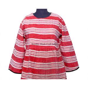 Nuevo vestido maxi Kantha hecho a mano, vestido largo Kantha Quilt, vestido étnico indio hecho a mano, 100% algodón, vestido maxi Kantha para mujer - Product Image 4