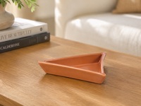 Assiette triangulaire marron 14,9 cm, en grès Zisha, assiette de service géométrique en céramique et porcelaine