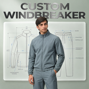 Ensemble coupe-vent personnalisé pour homme : survêtement léger en nylon avec capuche et short pour le sport, la course, l'entraînement et le streetwear tendance - Product Image 3