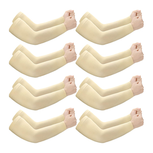 ปลอกแขนโพลีเอสเตอร์แบบใหม่ UPF50+ ป้องกันแสงแดดแบบสามส่วนสำหรับผู้หญิง สีขาว ชมพู ฟ้า เบจ เทา ม่วง ดำ - Product Image 6