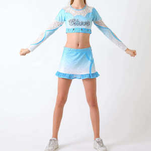 Uniforme de cheerleading pour femmes de taille adulte, en polyester respirant et léger, de haute qualité, sur mesure avec logo, couleurs et marque personnalisés - Product Image 3