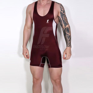Durable <b>Wrestling</b> <b>Singlet</b> for Men-Front Logo Customizable Lightweight Stretch Fabric Breathable Quick Dry Sportswear for Teams - Product Image 3
