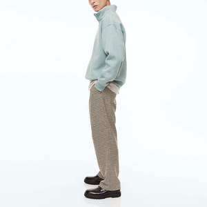 Sweat-shirt en molleton bleu clair pour homme à col montant zippé, coupe classique, couleur unie, décontracté, idéal pour l'automne - Product Image 2