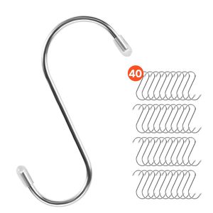 Ganci Metallici a Forma di S, Confezione da 40, Dimensione 3,4 Pollici, Capacità di Carico 22,05 Libbre, Materiale in Lega di Acciaio Inossidabile Resistente, Modello OEM - Product Image 1