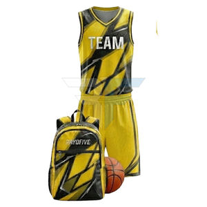 Uniforme de Baloncesto Personalizado al por Mayor de Pakistán con Bolsa de Accesorios, Manga Corta, Impresión por Transferencia de Calor, Alta Calidad - Product Image 1