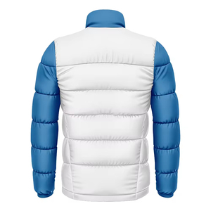 Blouson matelassé léger et imperméable pour homme, coupe-vent, col montant, fermeture éclair, broderie tissée unie, idéal pour l'hiver en extérieur - Product Image 6