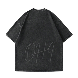 Camiseta Oversize Vintage con Logo Personalizado para Hombre, Estilo Streetwear, Lavado Ácido, Algodón, Etiqueta Privada, Ajuste Holgado, Secado Rápido - Product Image 2