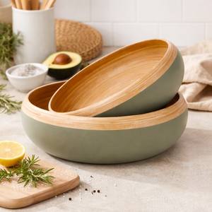 Bol à salade en bambou tressé à prix abordable pour ustensiles de cuisine, bols de service modernes personnalisés, vaisselle OEM/ODM fabriquée au Vietnam - Product Image 3