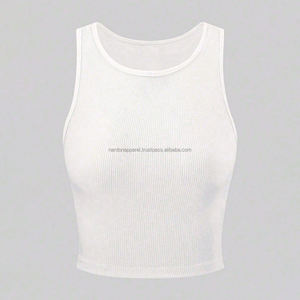 Nardon Apparel – Nouveaux débardeurs courts décontractés pour femmes, tricotés respirants à col licou, fabrication sur mesure en gros - Product Image 1