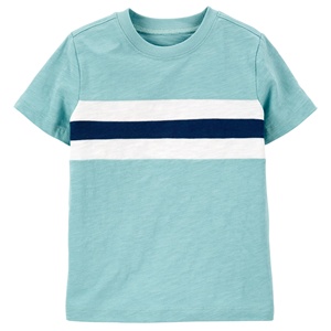 Camiseta de Manga Corta Azul Marino para Niños con Bolsillo Gris, Informal, de Algodón, Tejido Jersey, Corte Regular, Color Sólido - Product Image 5
