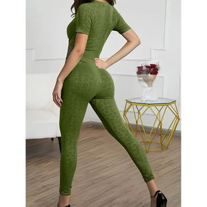 Sleeveless <b>Crop</b> <b>Top</b> & Above Knee High-Waisted Leggings <b>Set</b> Breathable 100% Cotton Best Seller Amazing Industries - Product Image 4