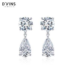 ดีวินส์ จิวเวลส์ต่างหูเพชรทรงลูกแพร์ 18k ทองคำแท้ รุ่น DJ 123 สี D แฟนซีไลท์ - Product Image 1