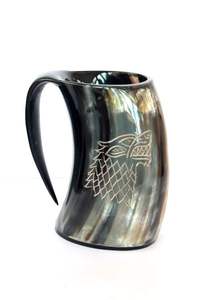Vaso de cuerno artesanal rústico, taza medieval, jarra vikinga, jarra de cuerno hecha a mano, artículos de bebida de cuerno rústicos - Product Image 2