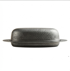 Beurrier martelé avec couvercle, design poli, conservation hermétique de la fraîcheur, vaisselle de cuisine sur mesure - Product Image 4