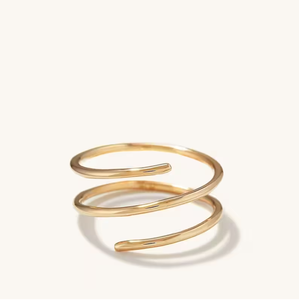 Women's 925 Sterling Silver Minimalist <b>Open</b> <b>Rings</b> Irregular Asymmetrical Weaved with Gold Plating for Wedding and Engagement spi - Product Image 2