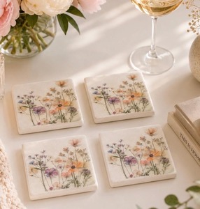Most Selling Marble <b>Drink</b> <b>Coasters</b> for Hotels Restaurants and Cafes Premium Tabletop Protection for Coffee Cups Tea Mugs - Product Image 1
