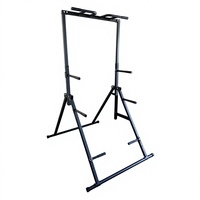 Torre de Ejercicios Plegable y Portátil para Gimnasio en Casa, con Altura Ajustable, Estación de Dips, Barra de Dominadas, Equipo de Entrenamiento de Fuerza