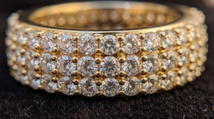 แหวนเพชรทองคำขาว 14K แบบเต็มวง ประดับเพชรทรงกลมเพาะเลี้ยงในห้องปฏิบัติการ แหวนแต่งงานสุดหรู รับผลิตตามแบบ OEM เครื่องประดับสั่งทำพิเศษ - Product Image 2