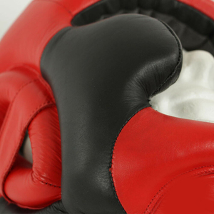 Casque de boxe en cuir PU, casque de protection sportif pour adultes unisexe rouge noir, casques de protection sportifs - Product Image 4