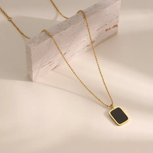 Collier avec pendentif électroplaqué pour femmes, avec incrustation de coquillages, accessoire de bijouterie élégant et stylé - Product Image 4