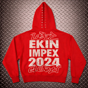 Custom 400 Gsm DTG Printed Distressed Ripped Zip Rhinestone 100% Cotton <b>Fleece</b> Breathable Acid Washed Hoodie - Product Image 2