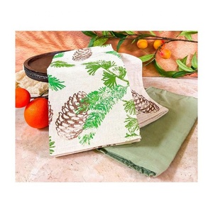 Poire et cerises Design brodé Ultra doux GOTS certifié Golf biologique 100% coton bonne qualité tissu cuisine torchons - Product Image 4