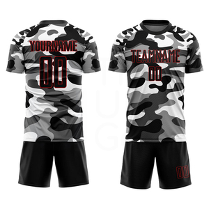 Men's Soccer Uniform Set Camouflage Print Sublimated Jersey Shorts Moisture Wicking Crew Neck Short Sleeve Adult All Seasons - Product Image 6