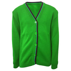 Custom Varsity <b>Cardigan</b> Sweater <b>Button</b> Front V Neck Striped Cuff Hem College University Campus School Team Casual Knitwear OEM - Product Image 1