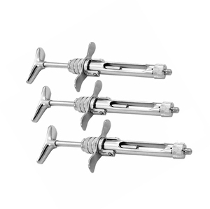 Juego de Instrumentos de Anestesia Dental Quirúrgica, 3 Jeringas de Acero Inoxidable para Aspiración Manual, Reutilizables - Product Image 2