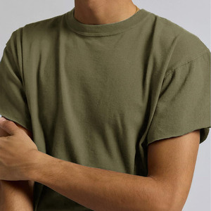 Custom Logo High Quality 260GSM <b>Box</b> Fit 100%Cotton Men's T-Shirts <b>Drop</b> Shoulder Oversized Cropped Boxy Plussize T Shirts for Men - Product Image 3