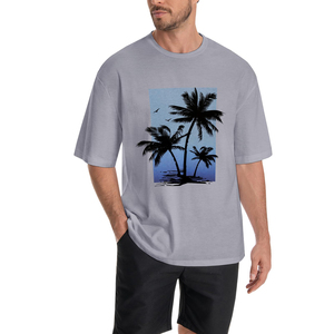 Camiseta Oversize de Algodón Pesado con Hombros Caídos, Ajuste Holgado, Estilo Casual Urbano, Top de Verano Cómodo y Básico para Uso Diario - Product Image 3
