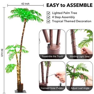 7FT Solar Palm Glow Patio Decor Garden <b>Lights</b> Collection - Product Image 2