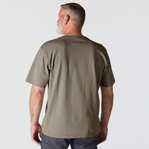<b>Mens</b> Taupe Pocket T-<b>Shirt</b> Short Sleeve Crew Neck Cotton Casual Summer Basic Top Custom Logo OEM ODM Wholesale Apparel - Product Image 4