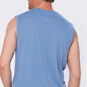 Débardeur décontracté tricoté pour homme, bleu, haute qualité, personnalisé, 100 % coton, idéal pour la gym, l'entraînement et la course à pied, noir - Product Image 4
