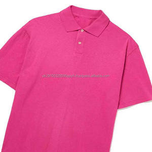 Nuevas llegadas 2025 OEM Marca personalizada Diseño de logotipo Polos Color sólido Tops casuales Polos de hombre Algodón Tallas grandes Color rosa - Product Image 2