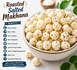 Crunchy Roasted Salted 80gm Retail Pack Natural Plain Makhana EXPORT DESI Brand High Quality 12 Month Shelf Life for Healthy - Product Image 2