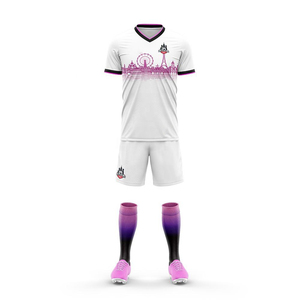 Uniformes de Fútbol Deportivos Transpirables de Alta Calidad, Impresión Digital, Mangas Cortas, Material de Malla/Poliéster, Personalizados en la Parte Delantera - Product Image 1