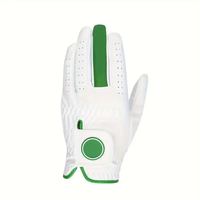 Gants de golf en cuir PU de qualité supérieure, à doigts entiers, en cuir Cabretta, pour hommes et femmes, avec logo personnalisé, antidérapants, extensibles, protection UV, sport
