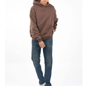 Jersey personalizado con capucha de algodón mezclado Fleece No String Heavyweight Oversized drop shoulder HOODIE para hombres - Product Image 6