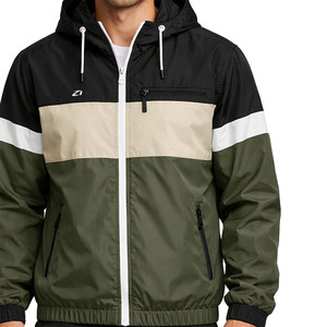 Rainbow <b>Spray</b> ODM/OEM Long Sleeve Crop Zipper Men <b>Jackets</b> Casual Color Block Patchwork Design Windbreaker Hooded <b>Jackets</b> <b>for</b> Men - Product Image 5