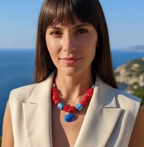 Collar de Ángel de Resina, Forma Irregular, Multicolor, Hecho a Mano, con Cuentas Redondas, Collar de Moda Artesanal - Product Image 1