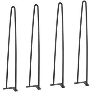Pieds de table en acier de 28 pouces, lot de 4, robustes, 2 tiges en acier, capacité de 500 lb, pieds en métal pour table basse, table à manger, bureau DIY EDPTBL011 - Product Image 5