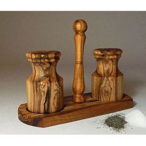 Round Shape Wooden Salt Pepper Shaker For Kitchen Spice <b>Storage</b> Tabletop Use And Dining Room Decor - Product Image 4