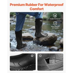 Stivali da Caccia Impermeabili Antiscivolo in Gomma per Uomo, Calzature Protettive Isolate per Giardinaggio e Fango - Product Image 2
