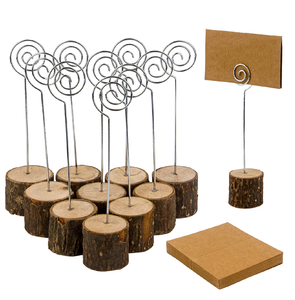 Desk Organizers Wooden Base Metal Place <b>Card</b> Holder Circle And Heart Shape Creative Wood <b>Table</b> Numbers <b>Card</b> Holder At Low Price - Product Image 6