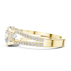 Anillos de compromiso de oro macizo de 14K con diamante cultivado en laboratorio de 1.50 CT, corte brillante redondo, certificado IGI, para boda de mujer - Product Image 4