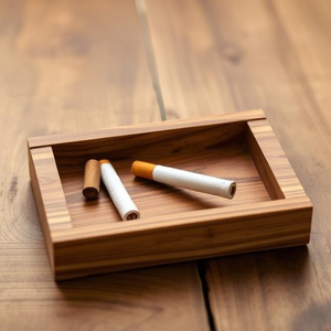 Cenicero de madera tallada para cigarrillos |   Cenicero Decorativo para Fumadores para la Sala de Estar - Product Image 4