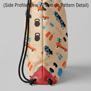 100% Polyester Canvas Drawstring Bags Lightweight Casual Waterproof Drawstring Exercise <b>Backpack</b> - Product Image 6