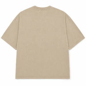 เสื้อยืดสตรีทแวร์สีเบจแบบโอเวอร์ไซส์ ผ้าเจอร์ซีย์เนื้อหนัก 100% ผ้าฝ้าย  แบบเรียบ  รักษ์โลก - Product Image 2